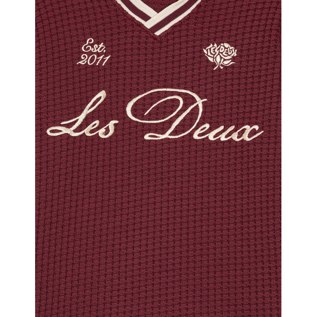 Waffle LS Football Jersey  654 CHOCOLATE TRUFFLE RED