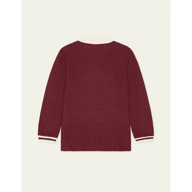 Waffle LS Football Jersey  654 CHOCOLATE TRUFFLE RED