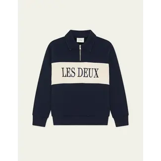 Les Deux Zipper Rugby Sweatshirt  460 DARK NAVY BLUE