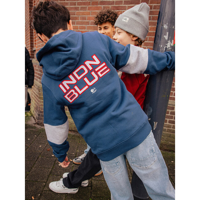 Hoodie INDN Backprint Brushed /7412/Washed Mid Blue