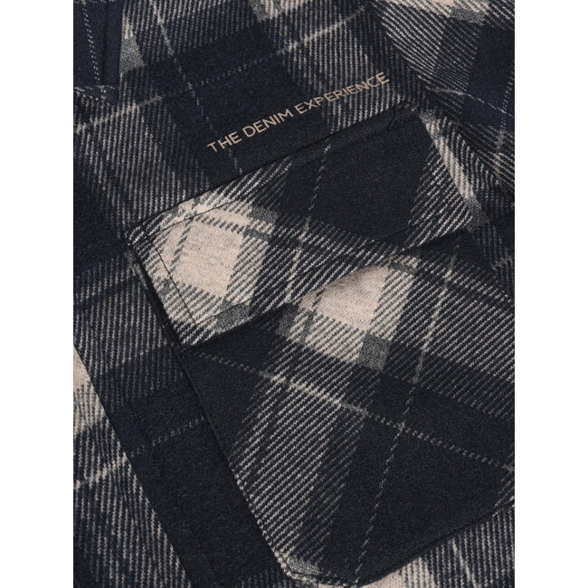 Shirt Jacket Zip Check Grey/1961/Antra Ash
