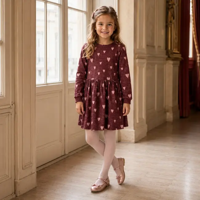 MAGALI Dress long sleeves MEDIUM BORDEAUX/