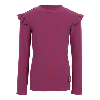 Looxs Little Little heart rib t-shirt 844 VIOLET HEART