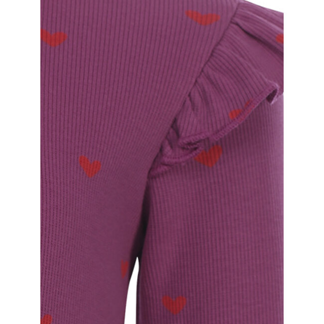Little heart rib t-shirt 844 VIOLET HEART