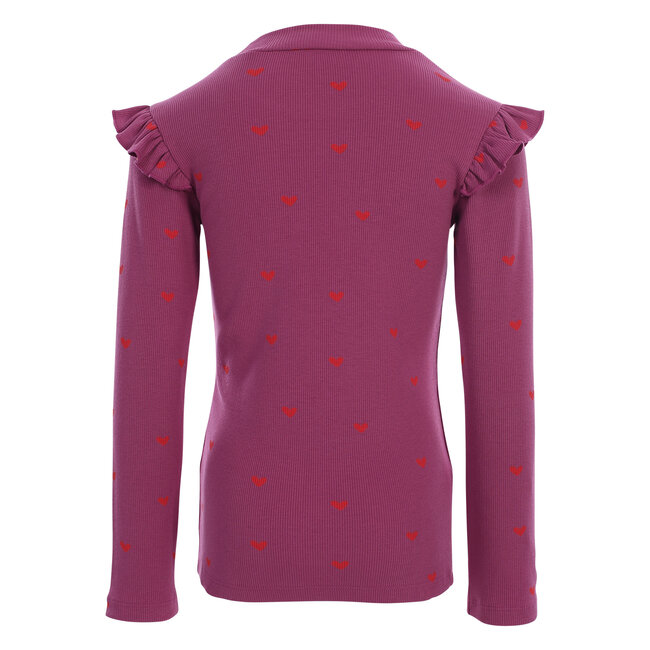Little heart rib t-shirt 844 VIOLET HEART