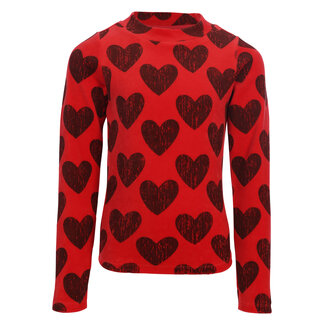 Looxs Little Little printed velvet tee 809 VELVET HEART