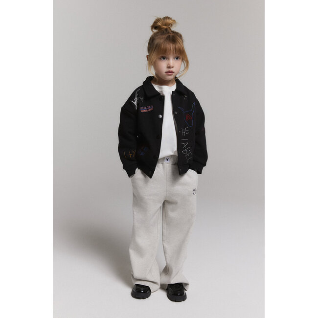 kids knitted patches jacket 999 Black
