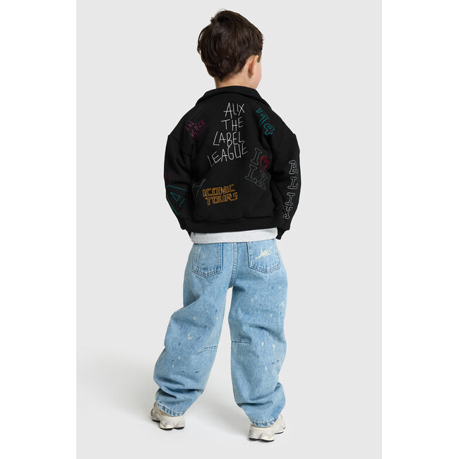 kids knitted patches jacket 999 Black