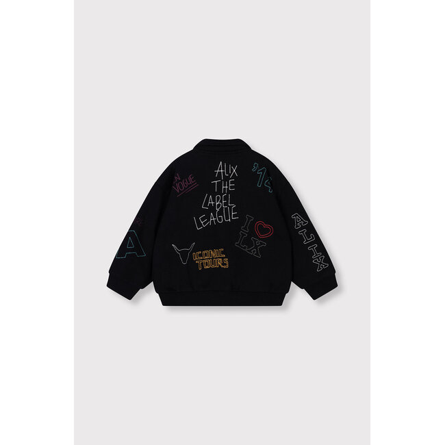 kids knitted patches jacket 999 Black