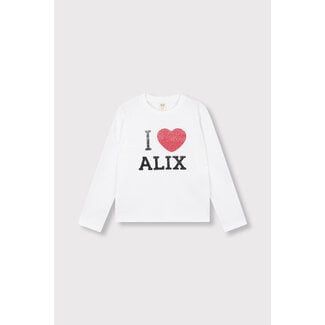 Alix the Label kids knitted I love alix longsleeve 12 Soft White