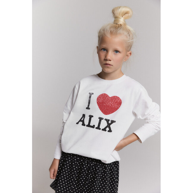 kids knitted I love alix longsleeve 12 Soft White