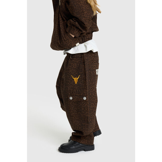 kids woven Leopard  Cargo pants 601 Animal
