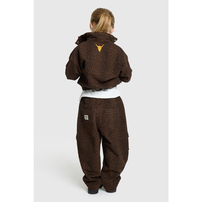 kids woven Leopard  Cargo pants 601 Animal