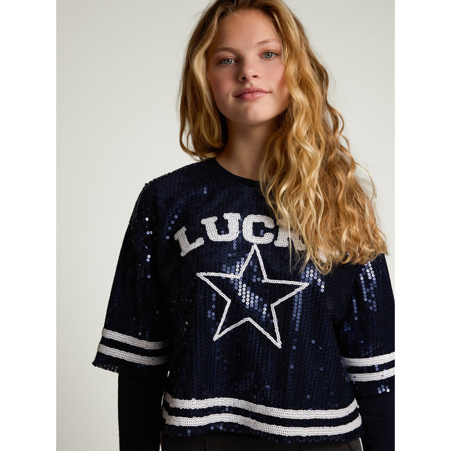 10sixteen sequince Tee 707 BLUE SEQUINS