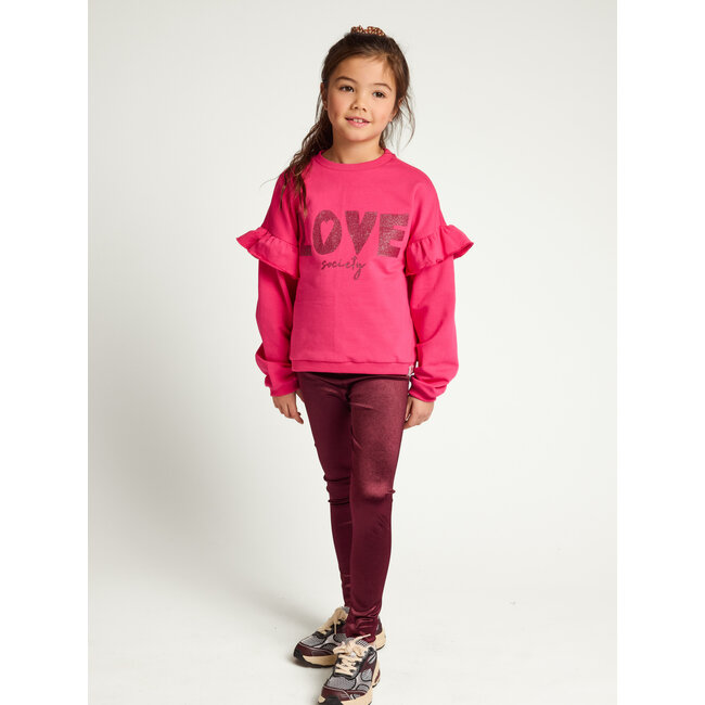 Little ruffle sweater 222 warm fuchsia