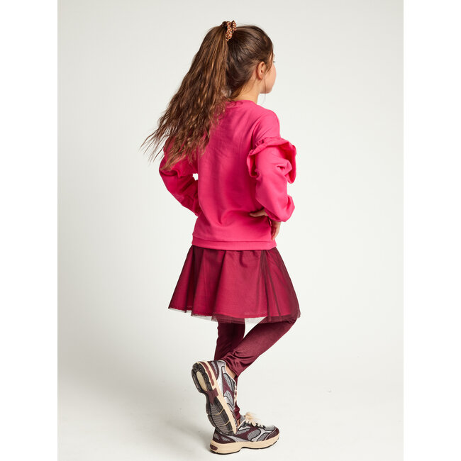 Little ruffle sweater 222 warm fuchsia