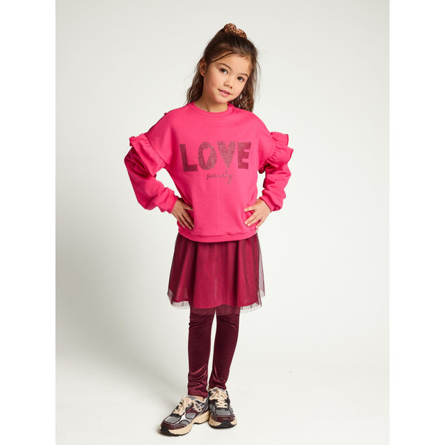 Little ruffle sweater 222 warm fuchsia