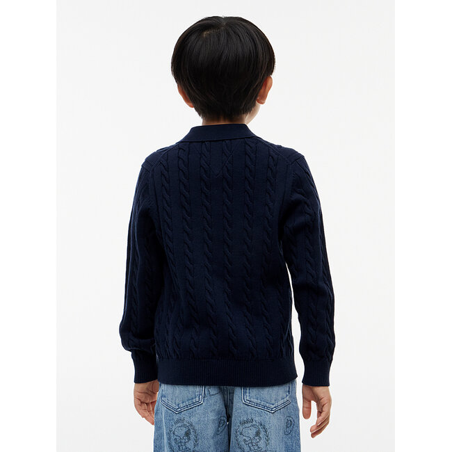 COTTON CABLE POLO SW, C1G Dark Blue