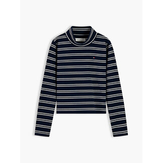 Tommy Hilfiger LUREX RIB TOP LS, C1G Dark Blue Stripe