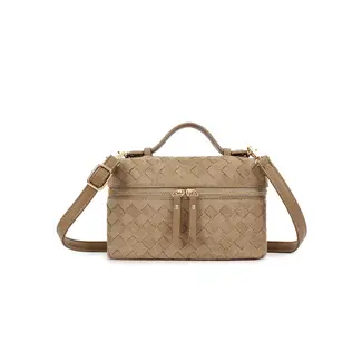 Giuliano Amsterdam Kunstlederen Suede Schoudertas Taupe