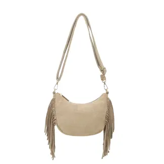 Giuliano Amsterdam Kunstlederen Suede Schoudertas  40090 Beige