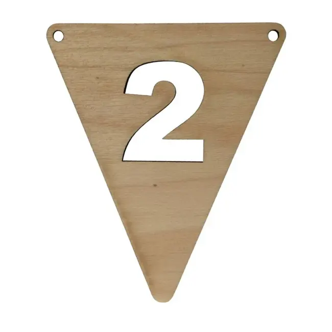 Cijfer Vlaggetjes Hout + Tekens