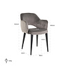 Stoel Giovanna feather stone / stone velvet fire retardant (Feather Velvet Stone HD001) Stoel Giovanna feather stone / stone velvet fire retardant (Feather Velvet Stone HD001)