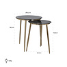 Bijzettafel Finley set van 2 (Gold) Bijzettafel Finley set van 2 (Gold)