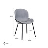Stoel Ella Steel velvet (Quartz Steel 806) Stoel Ella Steel velvet (Quartz Steel 806)