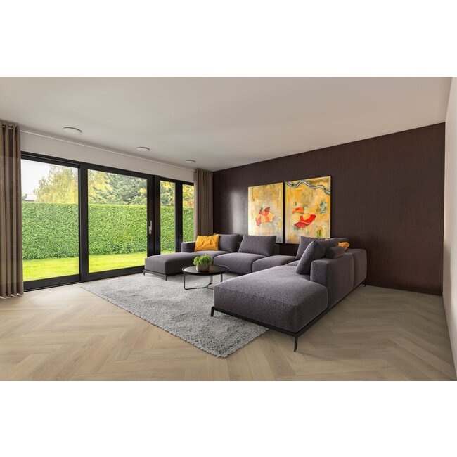 yarenza. Baroque Visgraat XL Naturel Klik PVC met geïntegreerde ondervloer