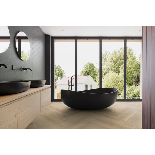 yarenza. Baroque Visgraat XL Naturel Klik PVC met geïntegreerde ondervloer