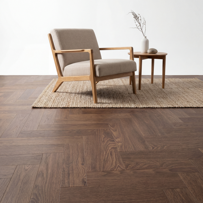 yarenza. Reverie Herringbone Dark Oak Click PVC