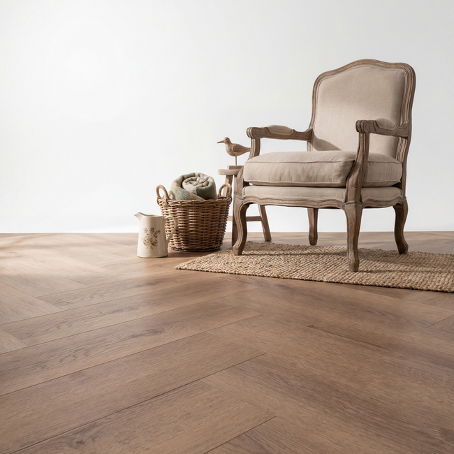 yarenza. Essence Herringbone Light Oak Click PVC