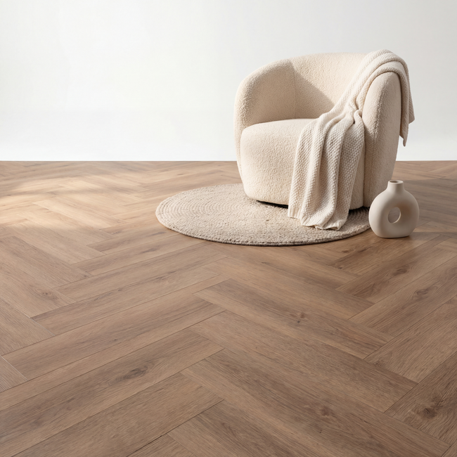 yarenza. Essence Herringbone Light Oak Click PVC