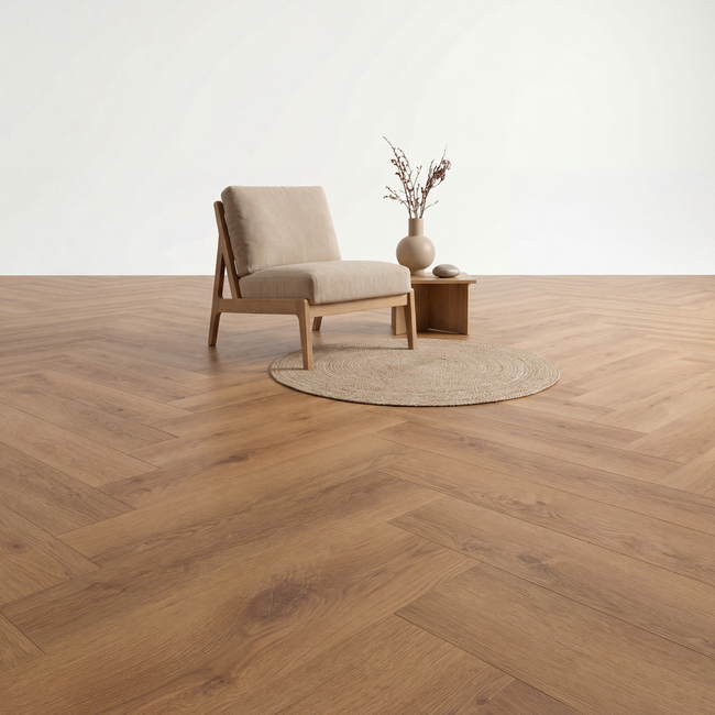 yarenza. Essence Herringbone Natural Oak Click PVC