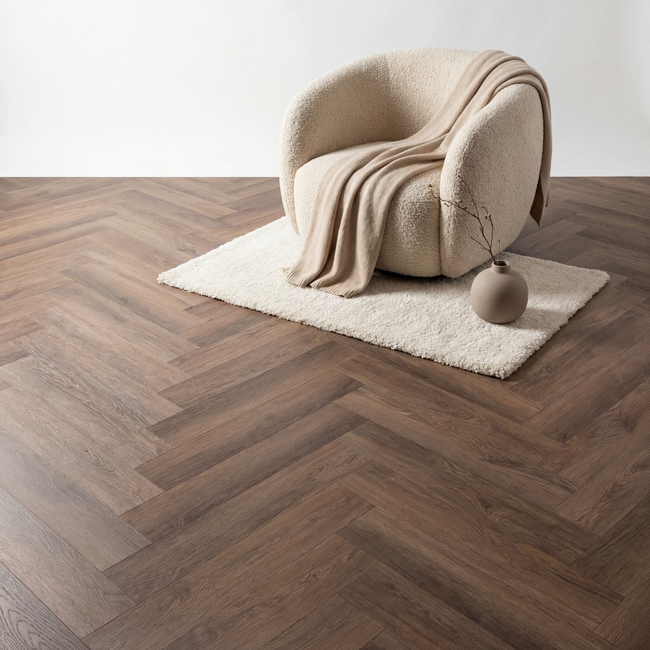 yarenza. Altessa Visgraat Brown 0.55mm Plak PVC