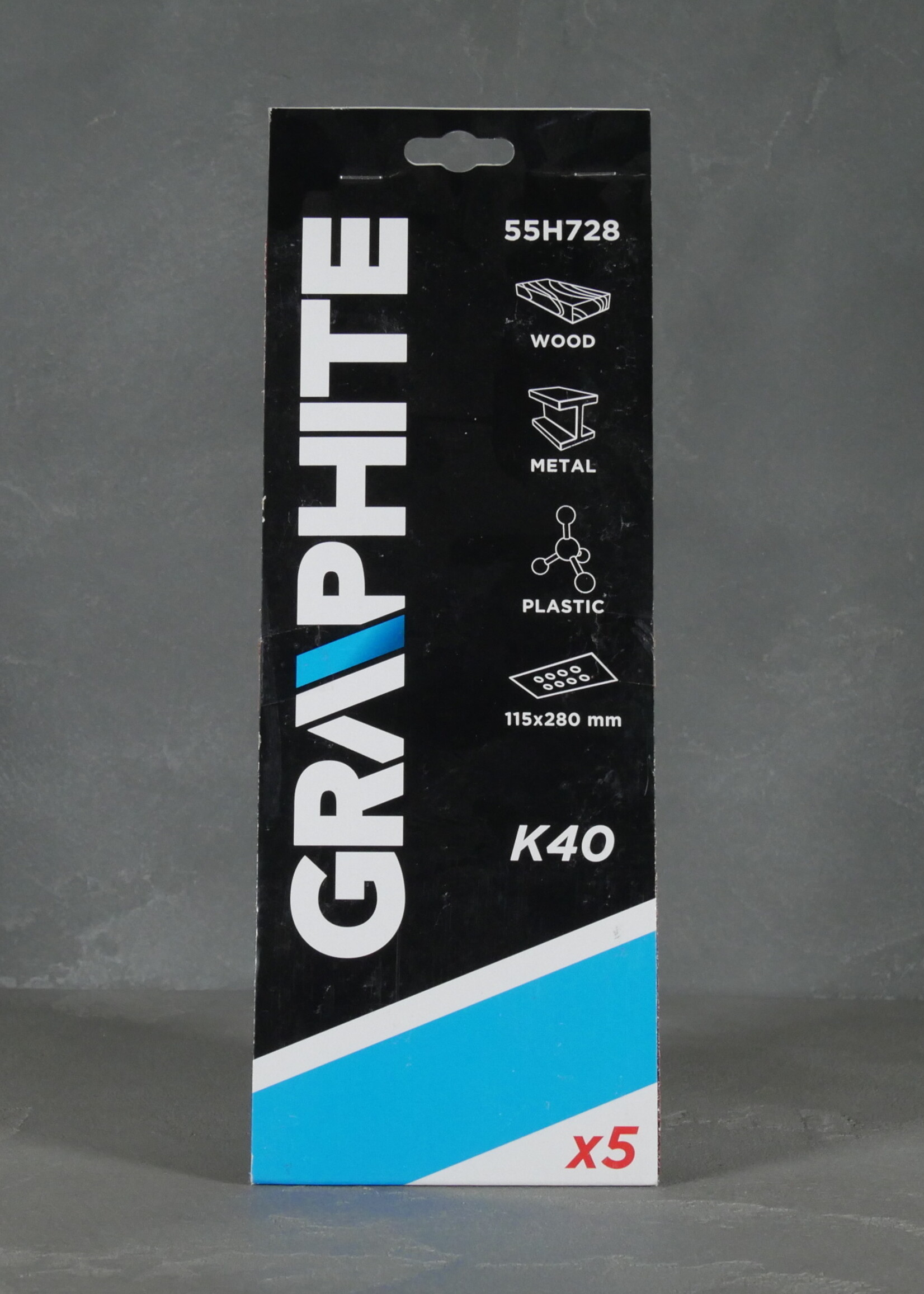 Graphite Graphite Schuurpapier 55H728 K40 5 stuks