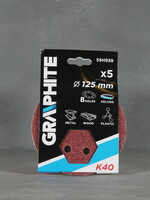 Graphite Schuurpapier 55H939 125 mm K40 5 stuks