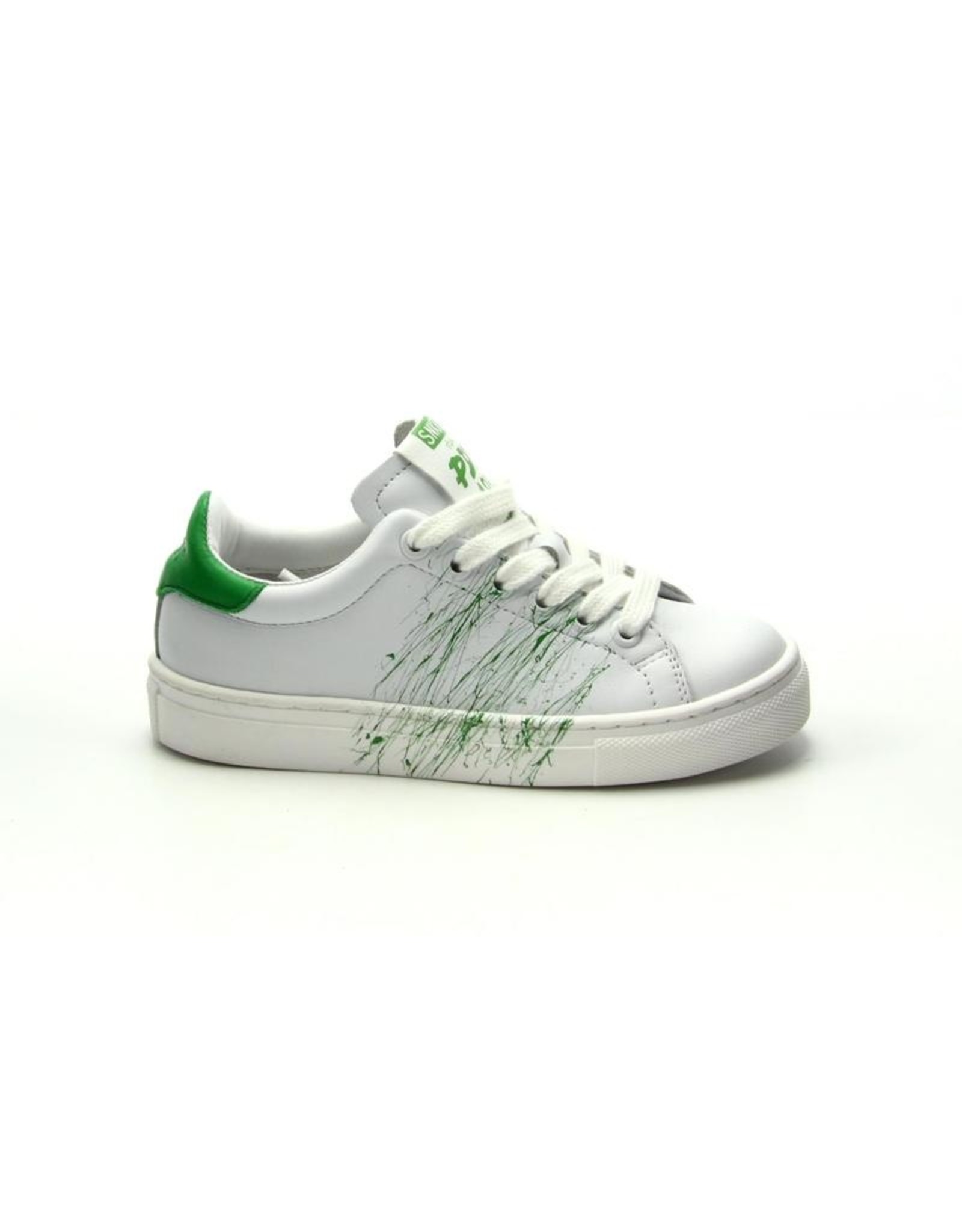 Piedro - Jongens Sneaker Wit/Groen - Elzen Schoenmode