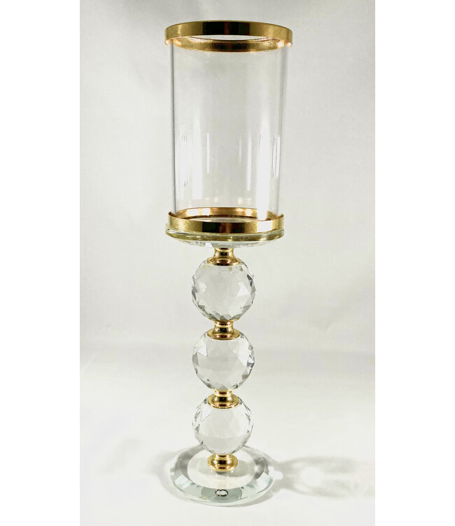 Kandelaar transparant glas/goud