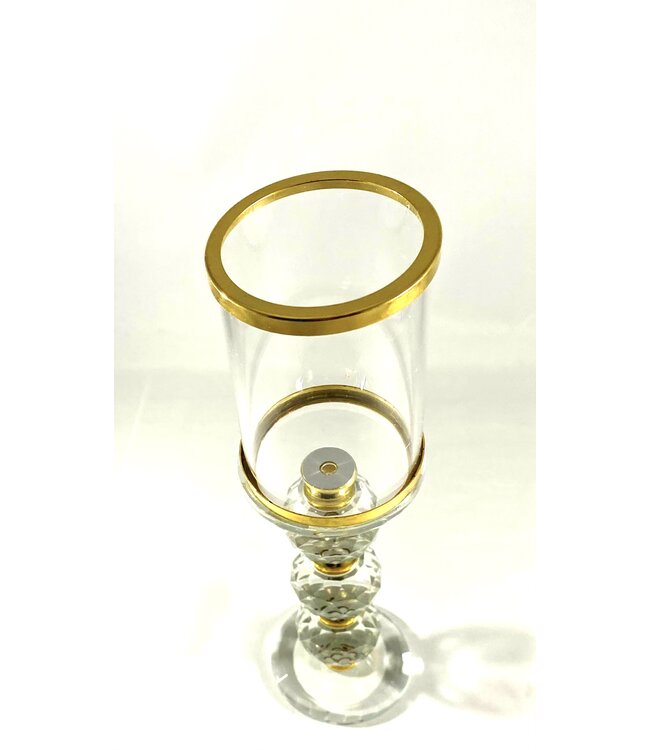 Kandelaar transparant glas/goud