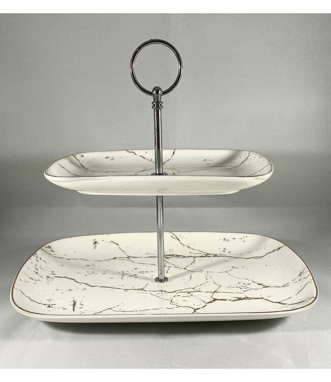 Hayal Etagere met marmer look 2 laag.
