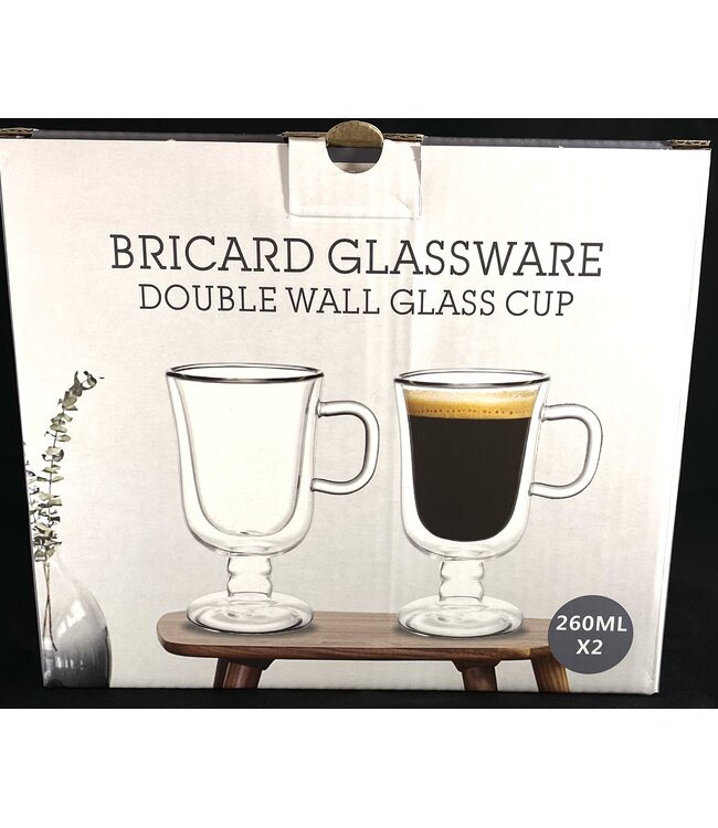 Bricard Dubbelwandige latte glass 2 stuks