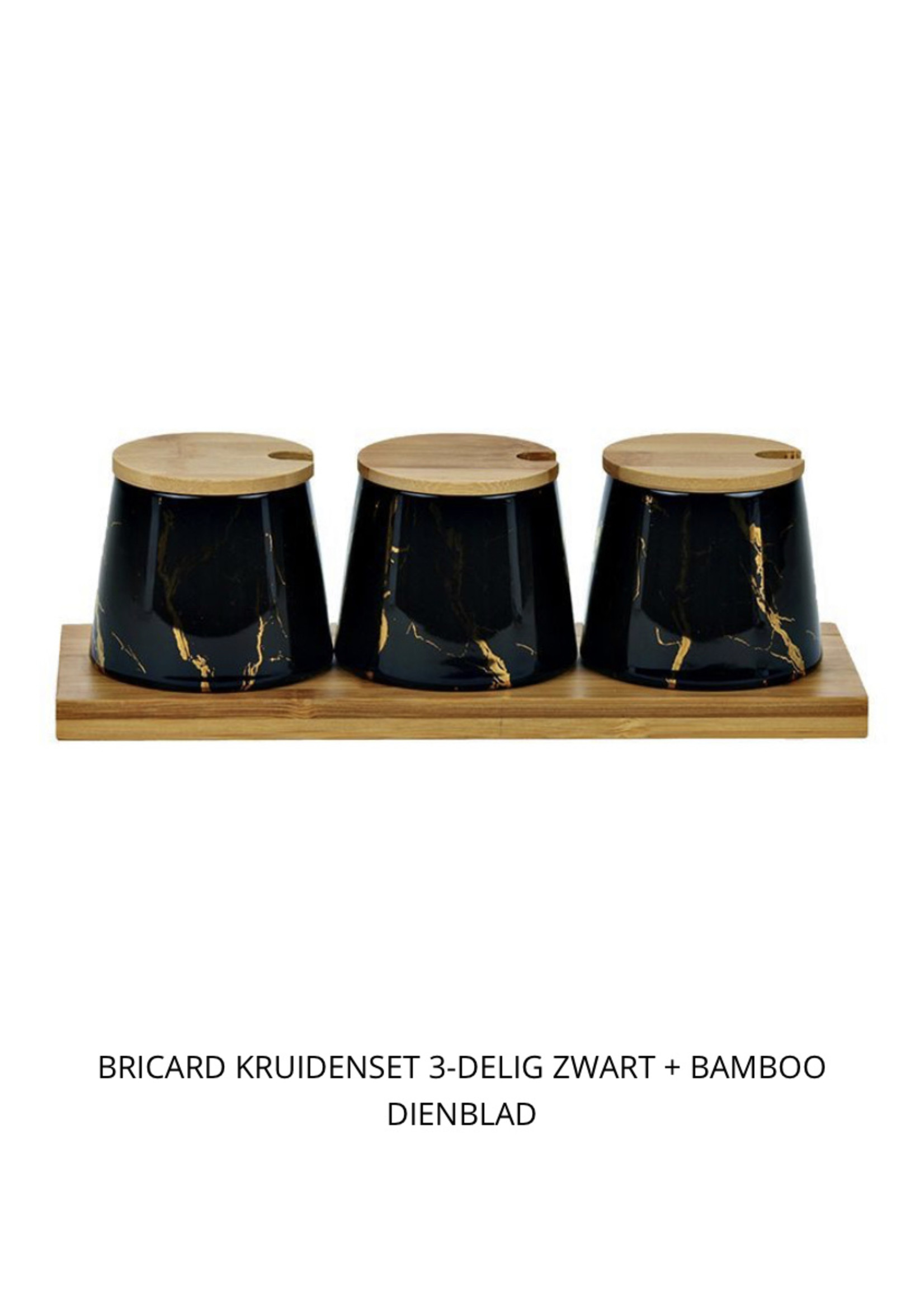 Bricard Gewürzset 3-teilig Marmoroptik Bambus