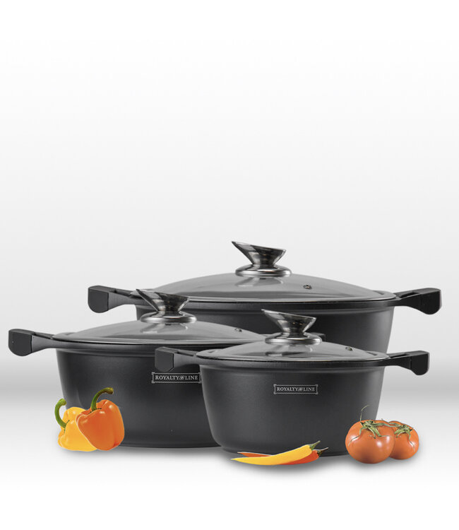 Royality line Royalty Line Royalty Line - Pannenset 10 delig marmeren coating - Zwart