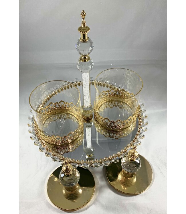 Etagere met suikerpotten