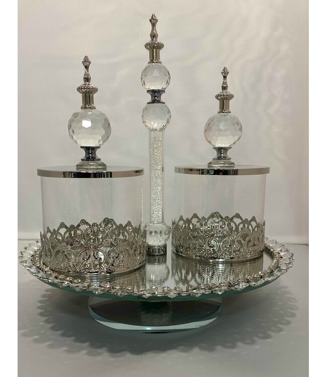 Etagere met suikerpotten
