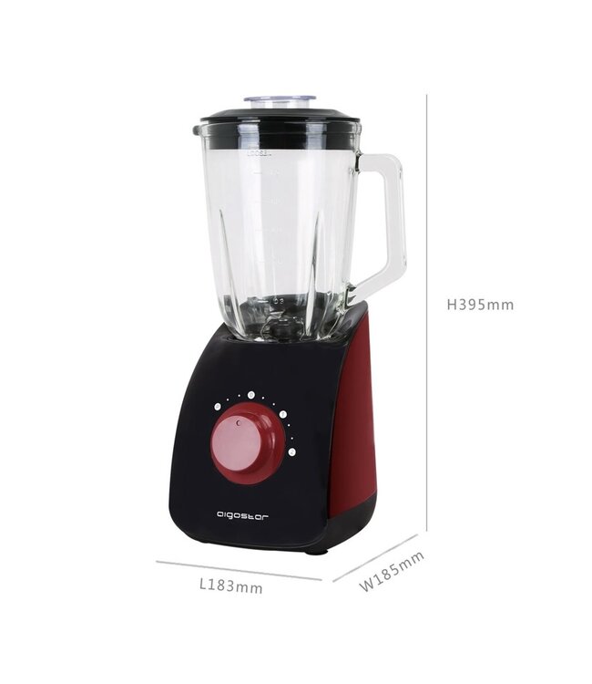 Aigostar  Pomegranate-Blender-Zwart/Rood