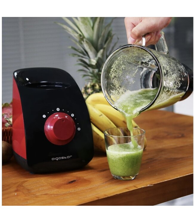 Aigostar  Pomegranate-Blender-Zwart/Rood
