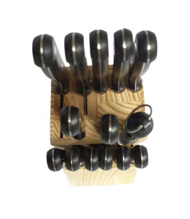 15-teiliges Messerset mit Blockhalter